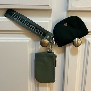 Lululemon Dual Pouch Wristlet *Wordmark Legacy Green Gray Eucalyptus